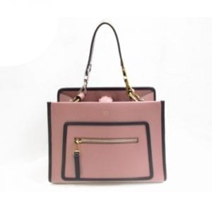 Fendi Small Shopping Bag Runaway Calf Leather Pink English Rose