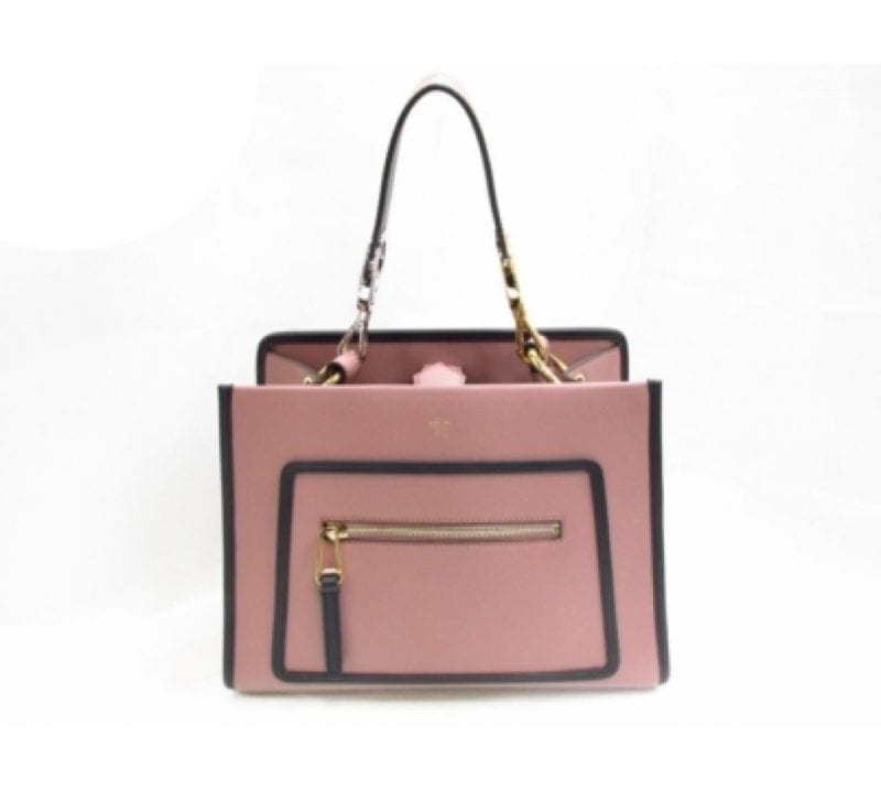 Fendi Small Shopping Bag Runaway Calf Leather Pink English Rose