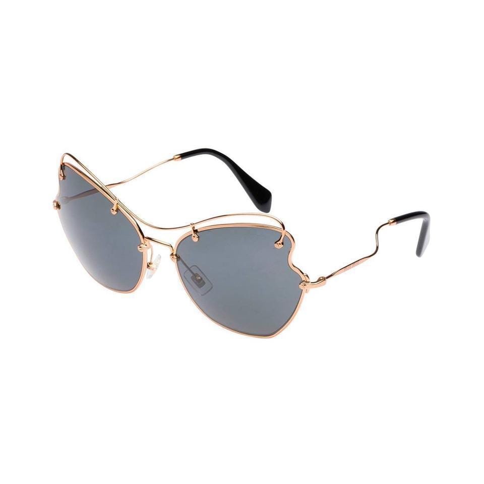 Miu Miu Prada Women’s Classic Black/Gold Luxury Sunglasses SMU56R ...
