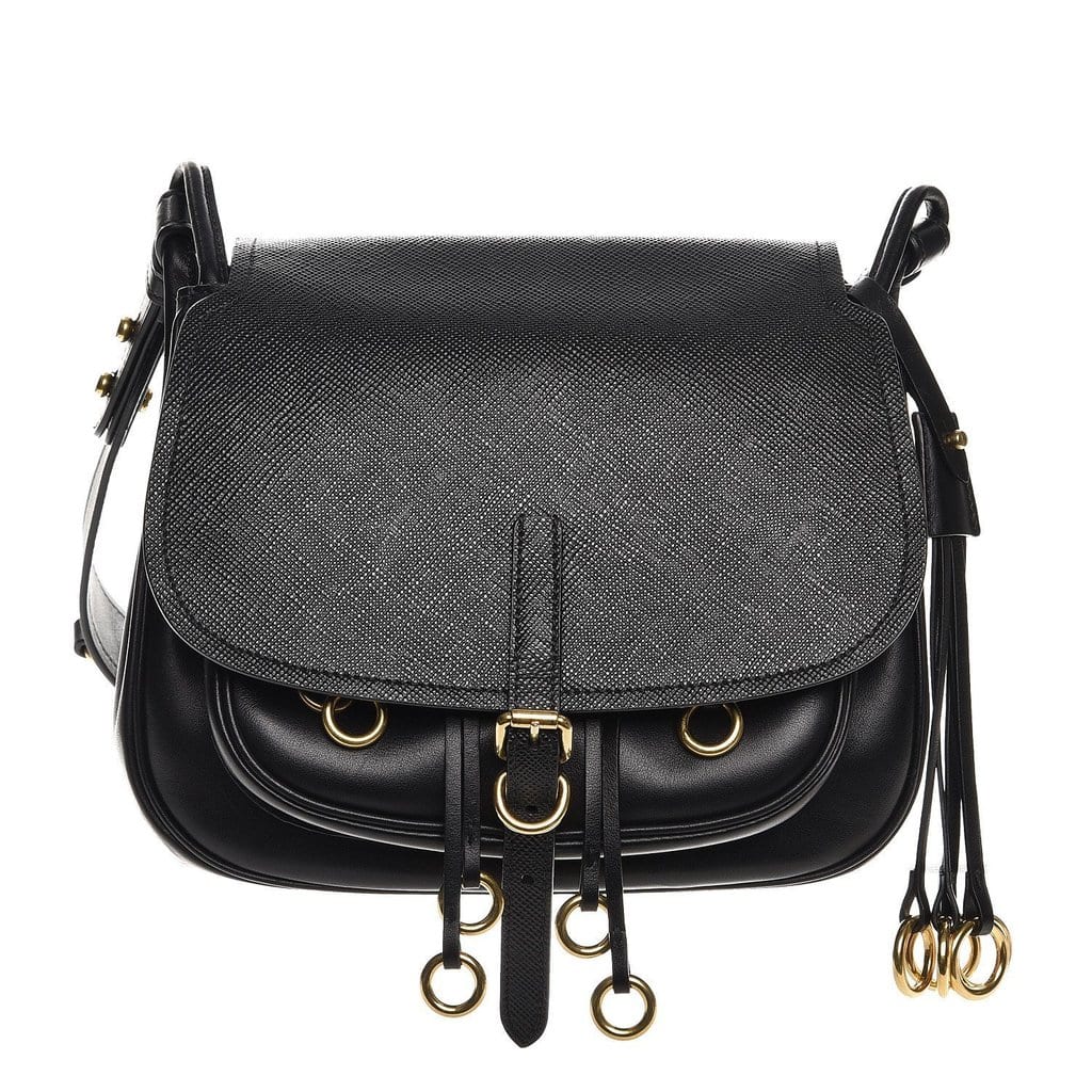 Prada Corsaire Saffiano Cuir Black Leather Crossbody Handbag ...
