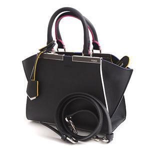 Fendi Bag 2Jours Calf Leather Lamb Black Iris Palladium Hardware Bag