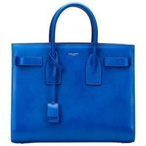 Saint Laurent Womens YSL Bag Mini Sac Jour Blue Majorelle Handbag