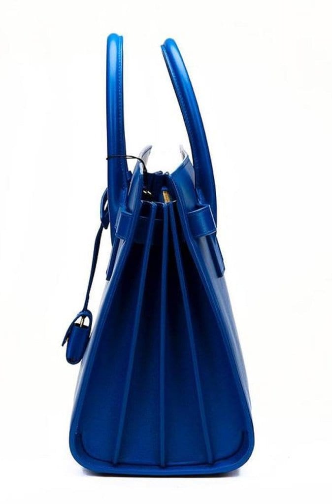 Saint Laurent Womens YSL Bag Mini Sac Jour Blue Majorelle Handbag ...